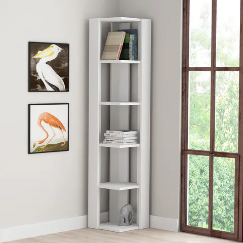 Corp biblioteca, Hanah Home, Nati Corner, 31.8x160.8x31.8 cm, Alb