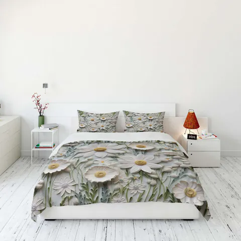 Lenjerie de pat dubla (DE), 3 piese, L'essentiel Maison, FLW_DVT25-5, Multicolor