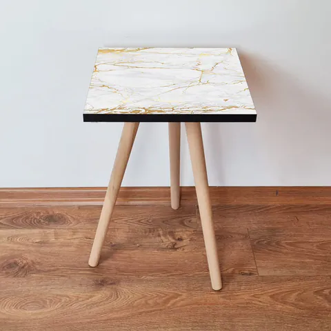 Masuta, Hanah Home, Shp183, 35x42x35 cm, Alb/Auriu