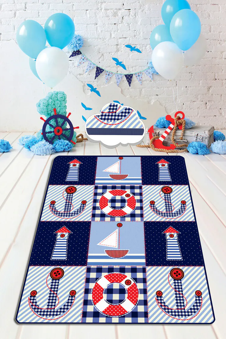 Covor pentru copii, Ship, 200x290 cm, Poliester, Multicolor