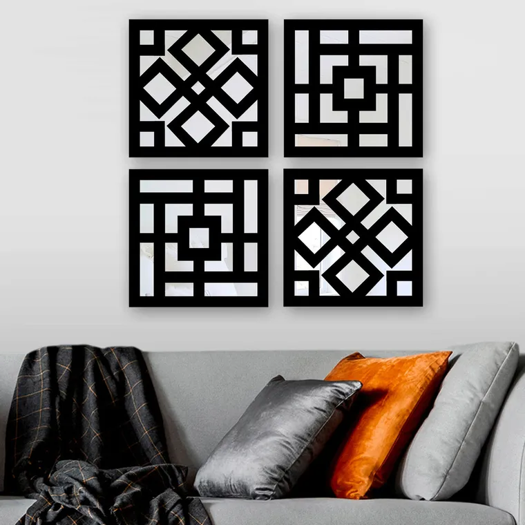 Set de oglinzi, SYH623284596, MDF, Argintiu