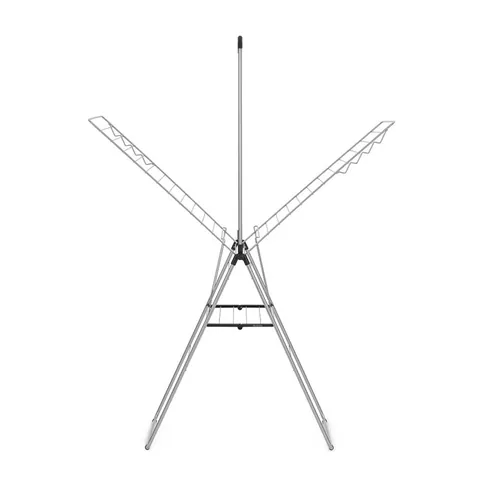 Uscator de rufe cu suport umerase, Brabantia, Hangon Metallic, 25 m capacitate de uscare, otel, gri metalizat