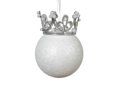 Glob Winter Crown, Decoris, 8x10 cm, spuma, alb