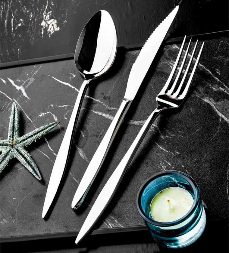 Set tacamuri, Hermia, 357NYP1309, Furculiță de masă: 21 x 2,5 cm (6 bucăți), Argintiu