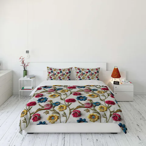 Set husă de pilotă dublă (FR), L'essentiel Maison, FLW_DVT25-17, Multicolor