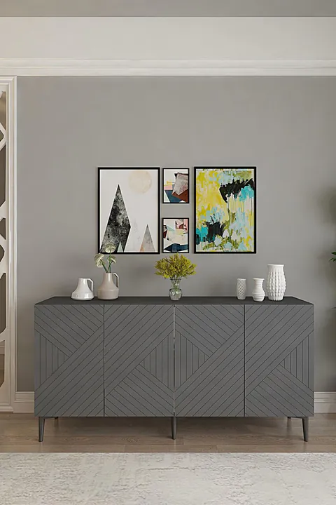 Consola, Hanah Home, Ferro 150, 150x75x32 cm, Antracit