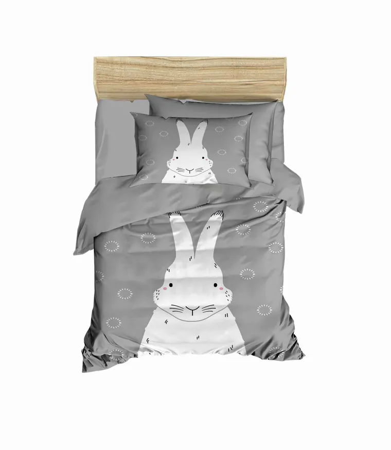 Lenjerie de pat pentru copii, L'essentiel Maison, PH199, Gri/Alb