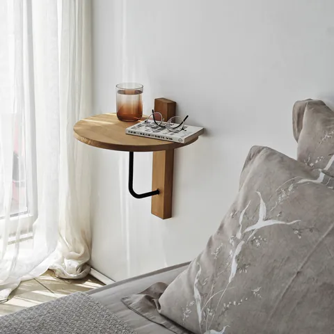 Raft de perete, Hanah Home, Reve, 35x35 cm, Negru / Stejar