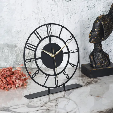 Ceas de masa, Bunella, 25x23 cm, Negru