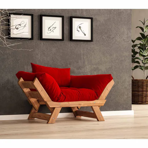 Fotoliu de gradina, Hanah Home, CPT8155-140, Tec / Roșu