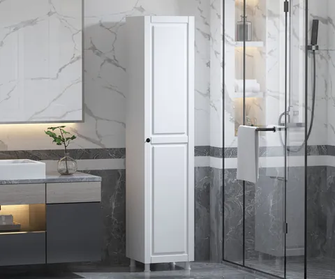 Dulap multifunctional, Hanah Home, Rb-055, 35x180x33 cm, Alb mat