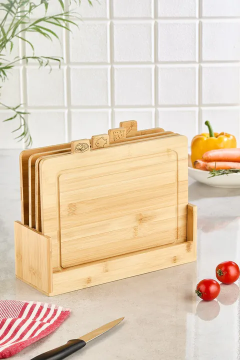 Tocător din bambus, Hermia, 337GLZ1187, Suport: 30 x 25 cm (1 bucată), Lemn