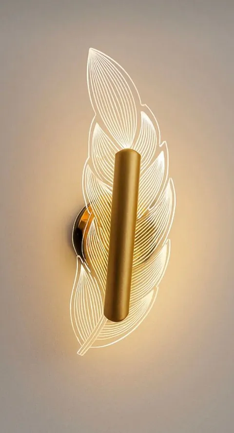 Aplica de perete, Opviq, 751ARL1148, Metal, Auriu / Transparent