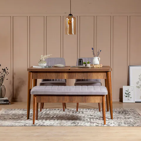 Set masa extensibila si scaune, Hanah Home, Vina 0701, Nuc / Soho