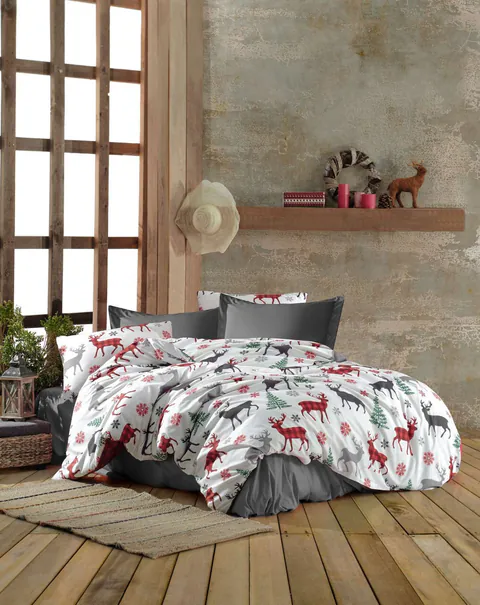 Set husă de pilotă dublă (FR), L'essentiel Maison, Chr-Coverset-1, Roșu / Alb / Verde / Gri