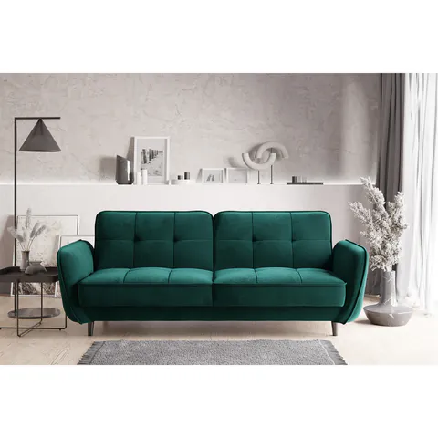 Canapea extensibila 3 locuri ELTAP, SO-BEL-38VE, Bellis, 220x90x83 cm, lemn/poliester, verde