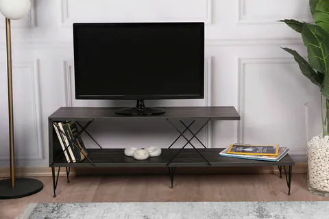 Comoda TV, Hanah Home, Street, 120x40x30 cm, Maro inchis