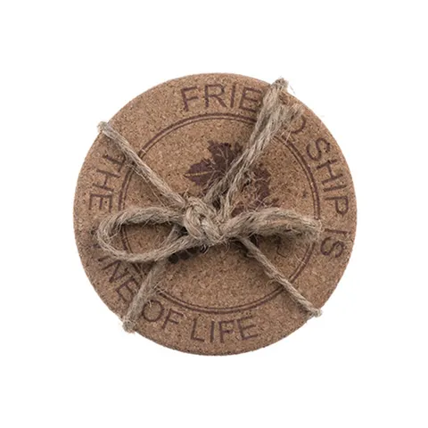 Set suport pentru 4 pahare NATURA, 9,8 cm, MDF