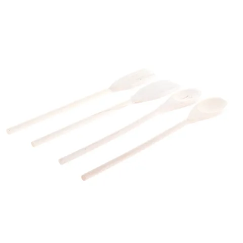 Set 4 ustensile WOODEN, 30 cm, lemn, natur