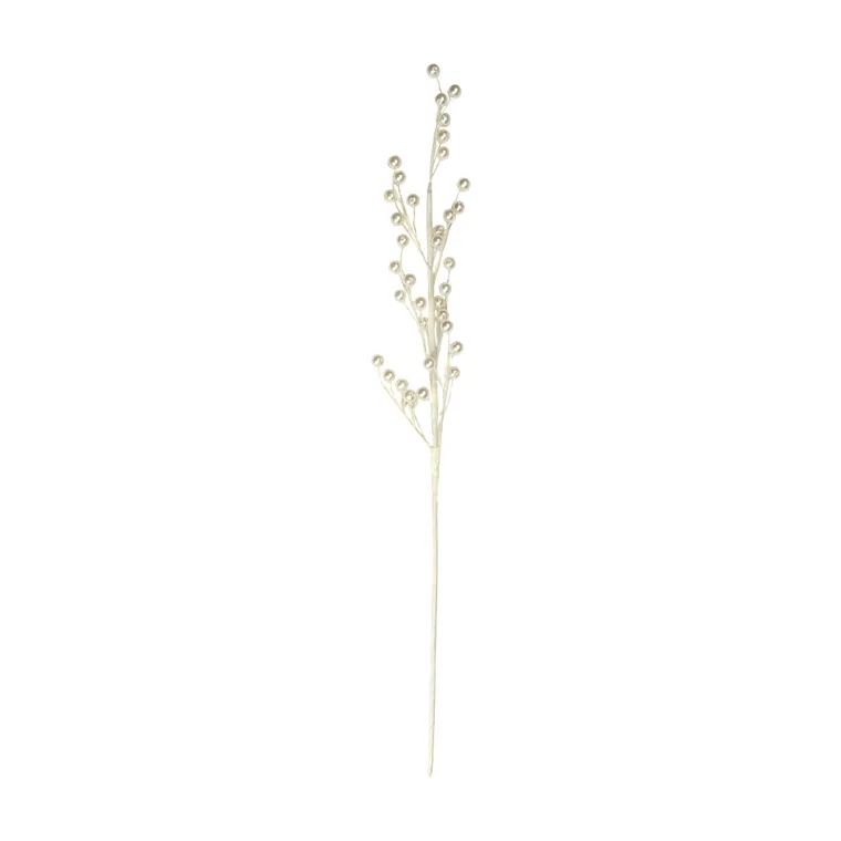 Decoratiune creanga cu bobite S WHITE XMAS,53 cm