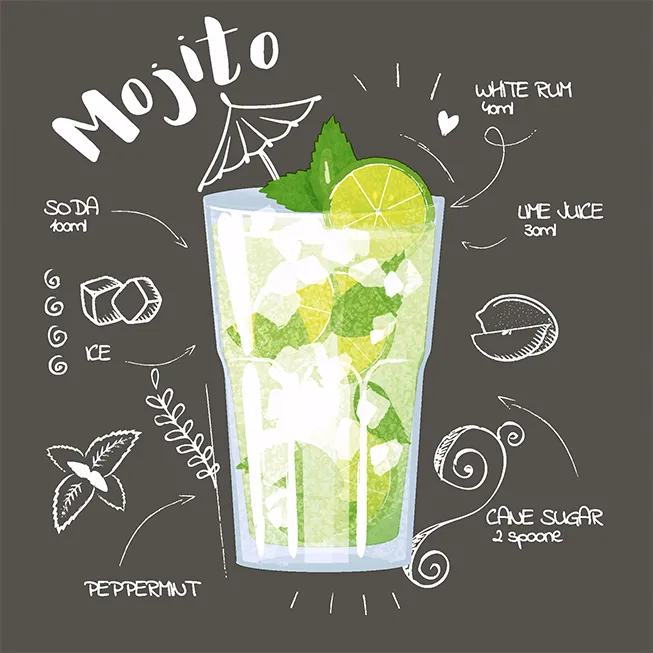 Servetel MOJITO BLACK 24x24 cm