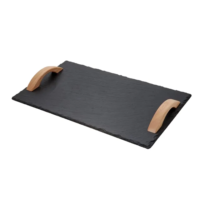 Platou servire din ardezie cu maner AMIR WOODEN