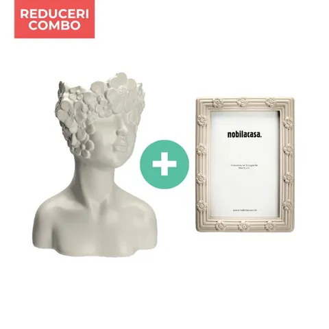 Decoratiune portret cu flori ARELA+Rama foto DAISY