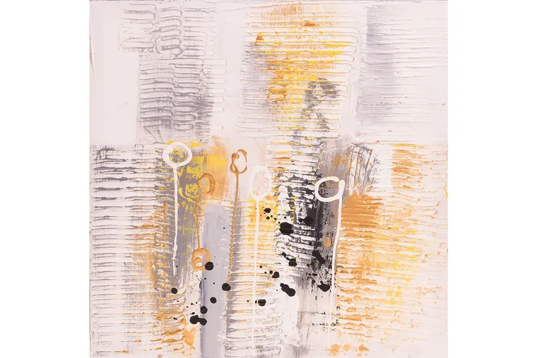 Tablou pictat manual Highland, 40x40cm