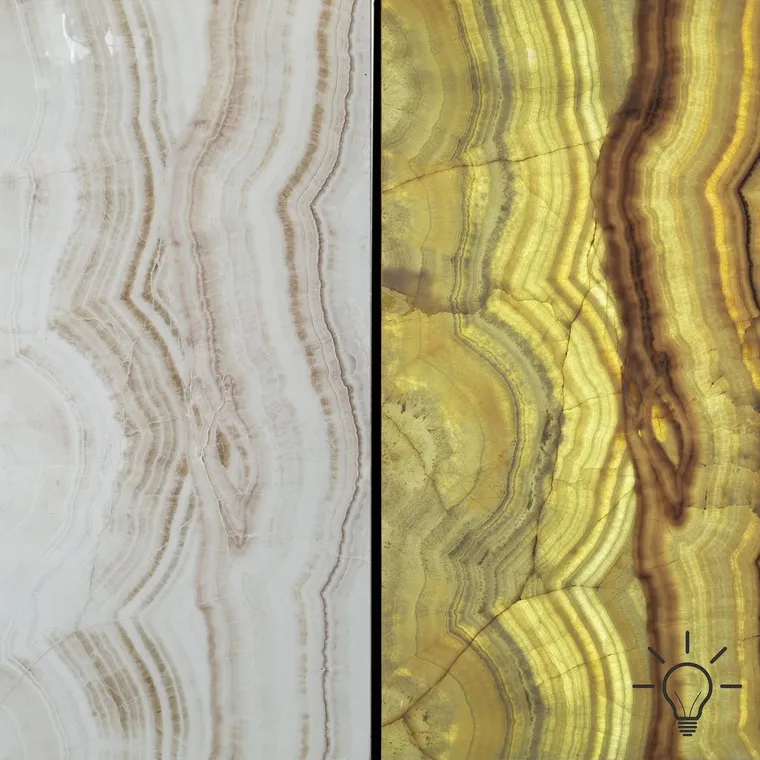 Lastra Onyx Bianco Vein Cut Polisata, 2 cm
