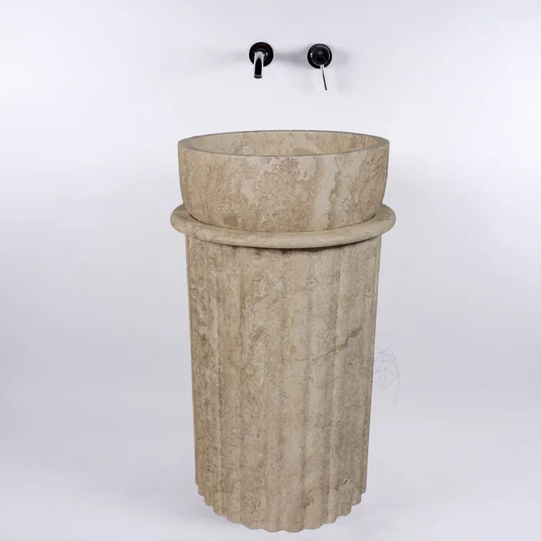 Chiuveta Freestanding Colonnade Travertin Latte