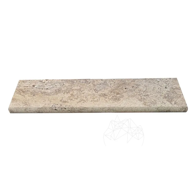 Bordura Travertin Latte Antichizat Cross Cut, 3 x 15 x 61 cm