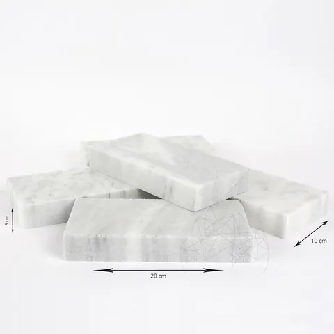 Piatra Cubica Marmura Kavala Neslefuita, 20 x 10 x 3 cm