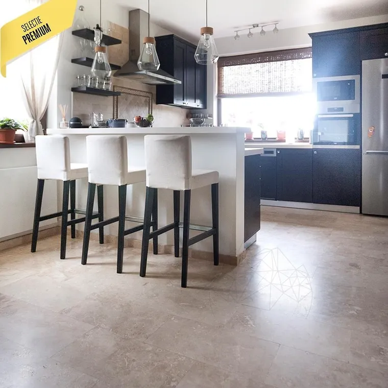 Travertin Classic PREMIUM Cross Cut Mat si Chituit, 61 x 30.5 x 1.2 cm