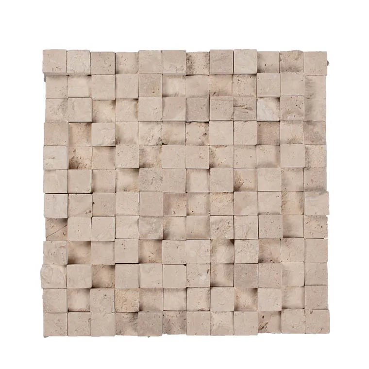 Mozaic Travertin Classic 3D Scapitat, 2.5 x 2.5 cm