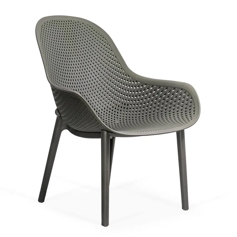 Scaun terasa gri din plastic cu cadru rezistent HRC 593