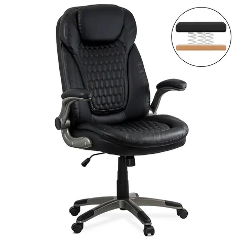 Scaun directorial cu arcuri rezistent 130 KG OFF 320 negru