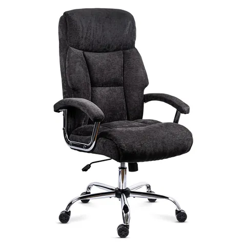 Scaun directorial din stofă cu arcuri și bază metalică OFF 709 negru