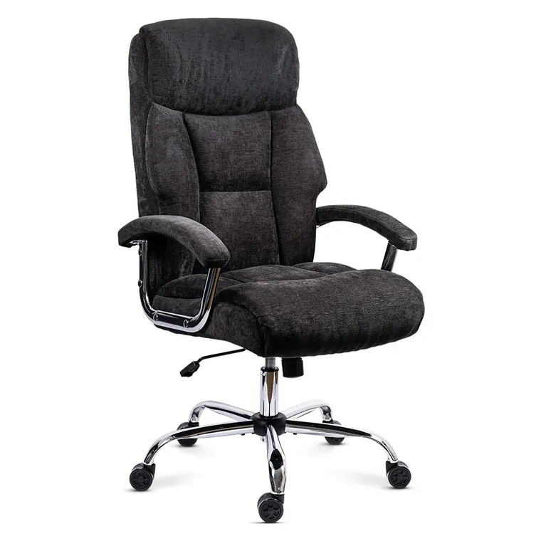 Scaun directorial din stofă cu arcuri și bază metalică OFF 709 negru