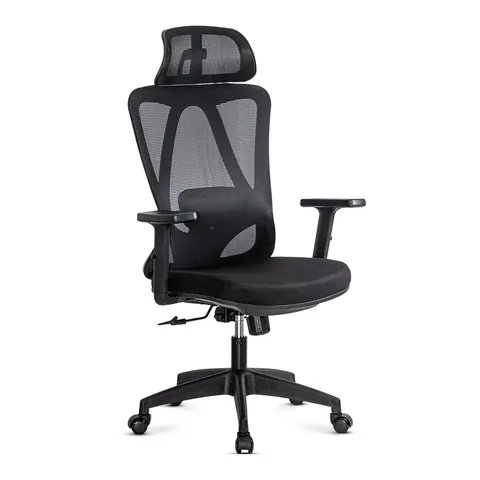 Scaun ergonomic negru cu tetiera reglabila si suport lombar OFF 987