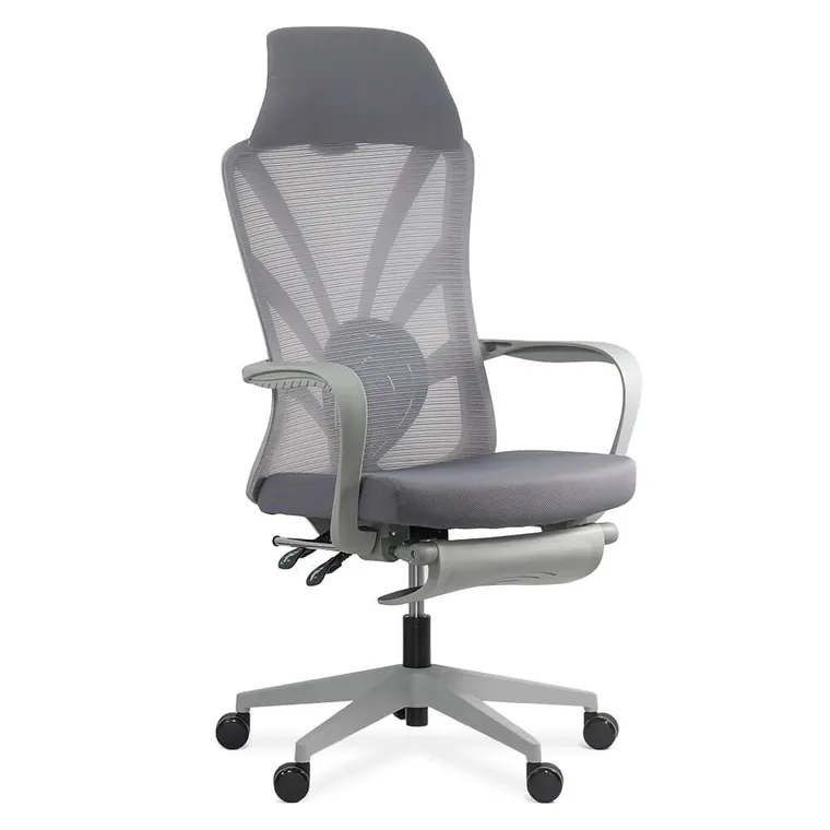 Scaun ergonomic cu spatar rabatabil si suport picioare SYYT 9512 gri