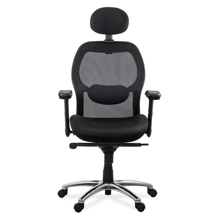 Scaun de birou ergonomic rezistent 150 kg cu suport lombar si cotiere reglabile SYYT 9513 negru