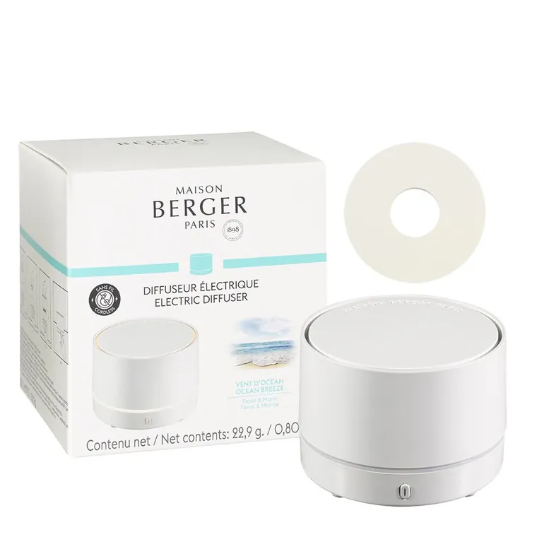 Difuzor electric fara fir Maison Berger Nomade Blanc cu rezerva ceramica Vent d'Ocean