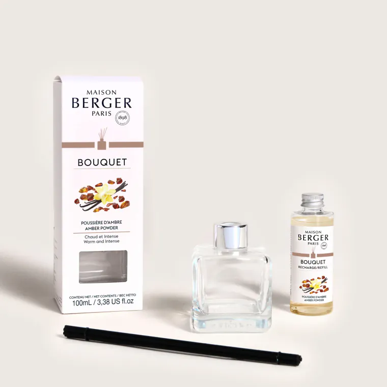 Difuzor parfum camera Maison Berger Ice Cube cu parfum Poussiere d'Ambre 100ml