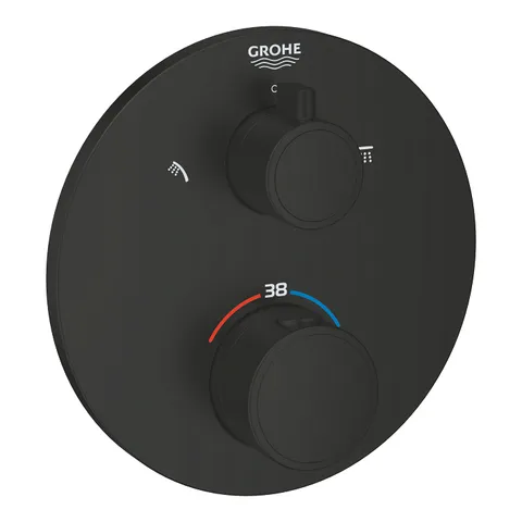 Baterie cada - dus termostatata Grohe Grohtherm cu 2 functii montaj incastrat necesita corp ingropat matte black