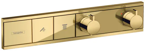 Baterie cada - dus termostatata Hansgrohe RainSelect cu montaj incastrat necesita corp ingropat gold optic lustruit