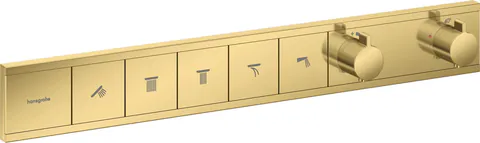 Baterie cada - dus termostatata Hansgrohe RainSelect cu 5 functii montaj incastrat necesita corp ingropat gold optic lustruit