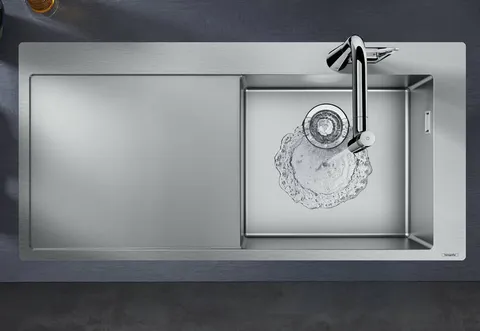 Chiuveta bucatarie Hansgrohe S715-F450 1045x510mm picurator stanga inox