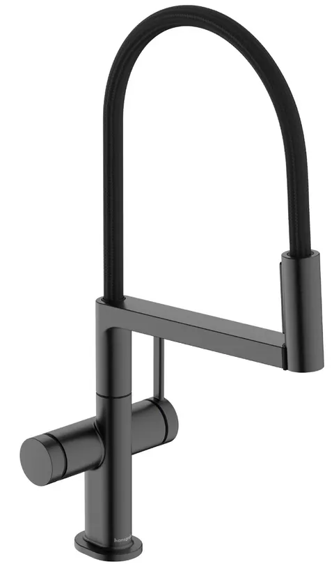 Baterie bucatarie Hansgrohe Talis Select M54 PowderSpray 3jet Semi-Pro negru periat