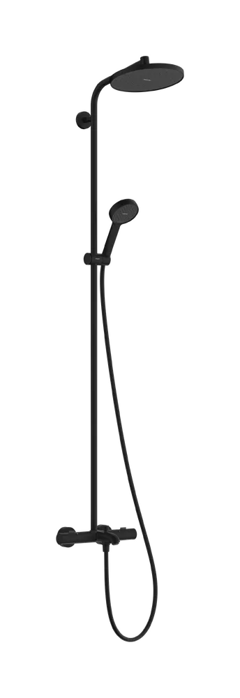 Coloana de dus Hansgrohe Activera S 240 1jet EcoSmart cu baterie cada termostatata Ecostat Fine negru mat