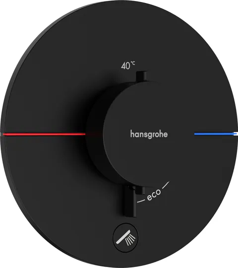 Baterie cada - dus termostatata Hansgrohe ShowerSelect Comfort S cu montaj incastrat necesita corp ingropat negru mat